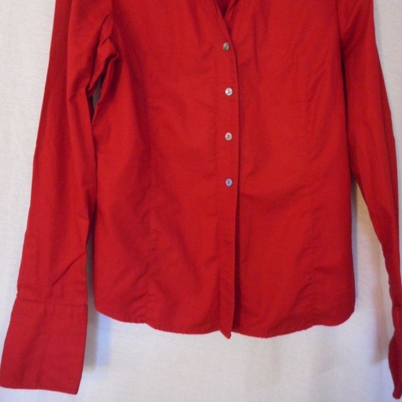 Rafaella Size 8 Burgundy Button Front shirt blouse - Picture 2 of 5